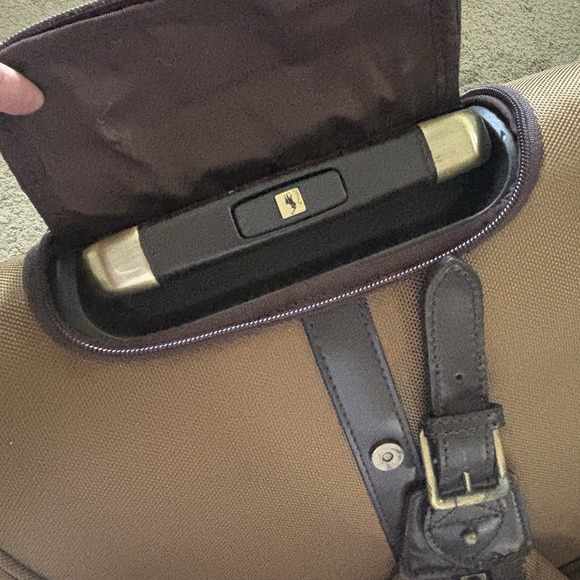 Vintage Polo Ralph Lauren Luggage Coated Canvas & Leather Duffel Bag Wheeled - Picture 8 of 12